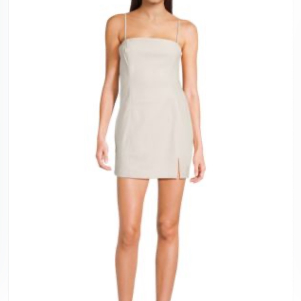 Susana Monaco Cream Faux Leather Dress NWT